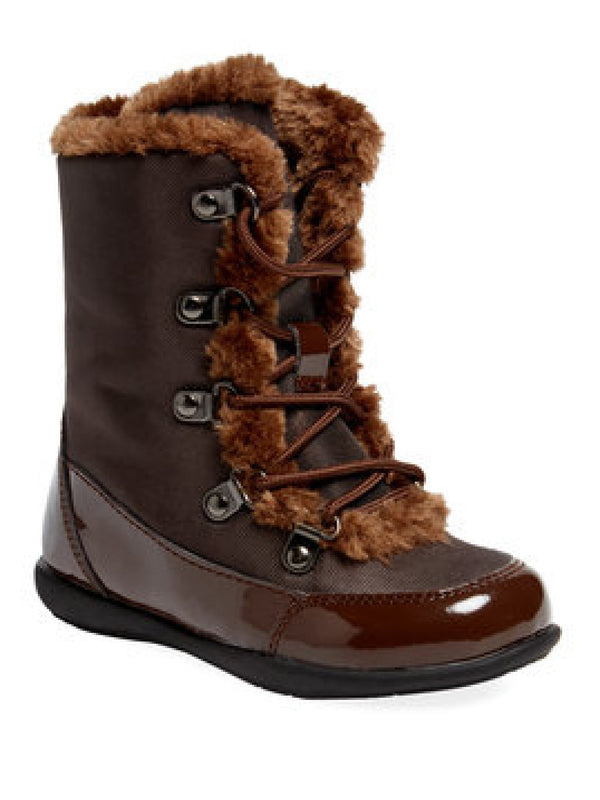 Lamour Girls Brown Faux Fur Lined Lodge Boots 11-13 Kids - SophiasStyle.com